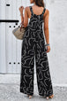 Printed Wide Strap Jumpsuit with Pockets Trendsi