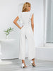 Ruffled Surplice Cap Sleeve Jumpsuit Trendsi
