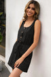 Buttoned Round Neck Sleeveless Romper Trendsi
