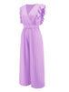 Ruffled Surplice Cap Sleeve Jumpsuit Trendsi