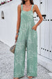 Printed Wide Strap Jumpsuit with Pockets Trendsi