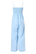 Smocked Spaghetti Strap Wide Leg Jumpsuit Trendsi
