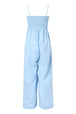 Smocked Spaghetti Strap Wide Leg Jumpsuit Trendsi