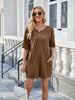 Backless Pocketed Round Neck Half Sleeve Romper Trendsi