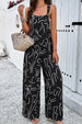 Printed Wide Strap Jumpsuit with Pockets Trendsi