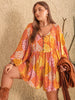 Floral Tie Neck Balloon Sleeve Romper Trendsi