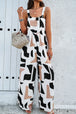 Printed Wide Strap Jumpsuit with Pockets Trendsi