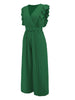 Ruffled Surplice Cap Sleeve Jumpsuit Trendsi