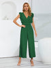 Ruffled Surplice Cap Sleeve Jumpsuit Trendsi