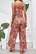 Floral Square Neck Sleeveless Jumpsuit Trendsi