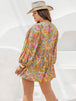 Floral Tie Neck Balloon Sleeve Romper Trendsi
