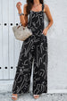 Printed Wide Strap Jumpsuit with Pockets Trendsi