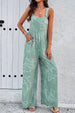 Printed Wide Strap Jumpsuit with Pockets Trendsi