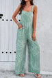 Printed Wide Strap Jumpsuit with Pockets Trendsi