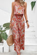 Floral Square Neck Sleeveless Jumpsuit Trendsi