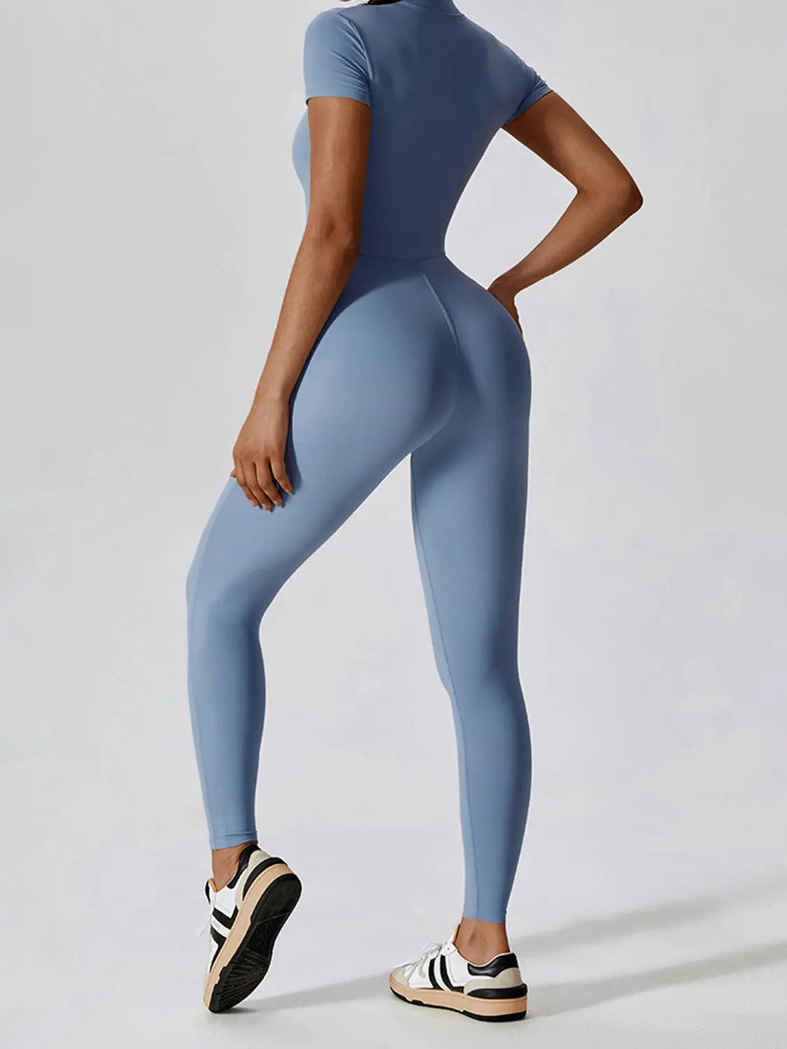Short Sleeve Active Jumpsuit Trendsi