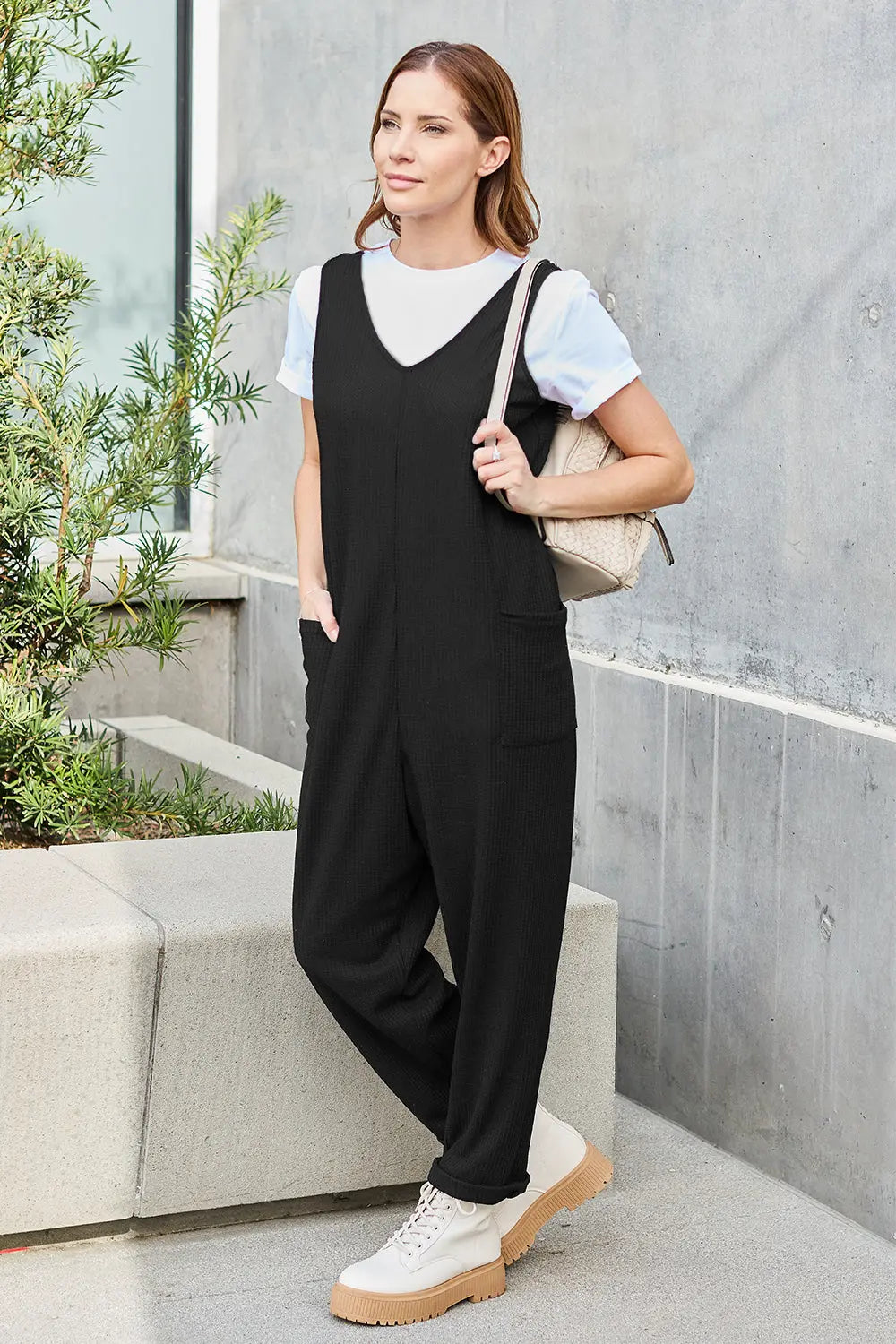 Sleeveless Straight Jumpsuit Trendsi