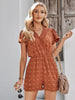 Swiss Dot  Trim Flutter Sleeve Romper with Pockets Trendsi