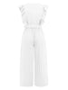 Ruffled Surplice Cap Sleeve Jumpsuit Trendsi