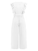 Ruffled Surplice Cap Sleeve Jumpsuit Trendsi