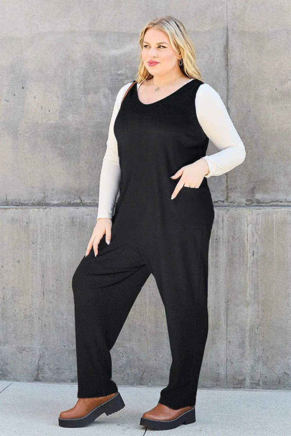 Sleeveless Straight Jumpsuit Trendsi