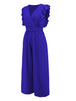 Ruffled Surplice Cap Sleeve Jumpsuit Trendsi