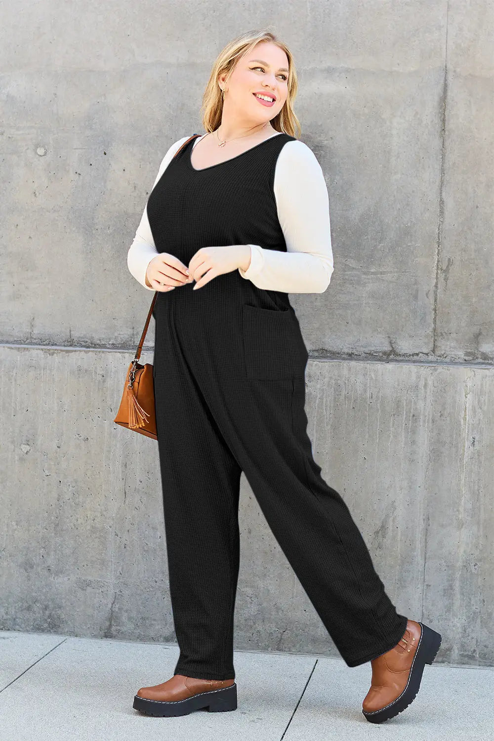 Sleeveless Straight Jumpsuit Trendsi