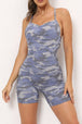 V-Neck Spaghetti Strap Active Romper Trendsi