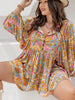 Floral Tie Neck Balloon Sleeve Romper Trendsi