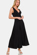 Surplice Neckline Sleeveless Jumpsuit Trendsi
