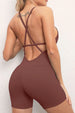 V-Neck Spaghetti Strap Active Romper Trendsi