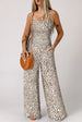 Printed Spaghetti Strap Jumpsuit with Pockets Trendsi