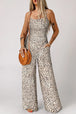Printed Spaghetti Strap Jumpsuit with Pockets Trendsi