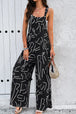 Printed Wide Strap Jumpsuit with Pockets Trendsi