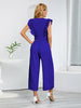 Ruffled Surplice Cap Sleeve Jumpsuit Trendsi
