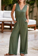 BazaarBey Surplice Wide Strap Jumpsuit with Pockets