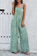 Printed Wide Strap Jumpsuit with Pockets Trendsi