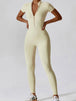 Short Sleeve Active Jumpsuit Trendsi