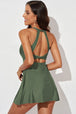 Halter Neck Open Back Swim Dress Trendsi