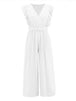 Ruffled Surplice Cap Sleeve Jumpsuit Trendsi