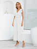 Ruffled Surplice Cap Sleeve Jumpsuit Trendsi