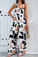 Printed Wide Strap Jumpsuit with Pockets Trendsi