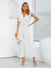 Ruffled Surplice Cap Sleeve Jumpsuit Trendsi
