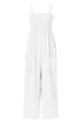 Smocked Spaghetti Strap Wide Leg Jumpsuit Trendsi