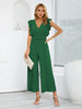 Ruffled Surplice Cap Sleeve Jumpsuit Trendsi