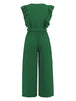 Ruffled Surplice Cap Sleeve Jumpsuit Trendsi