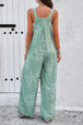 Printed Wide Strap Jumpsuit with Pockets Trendsi