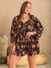 Floral Tie Neck Balloon Sleeve Romper Trendsi