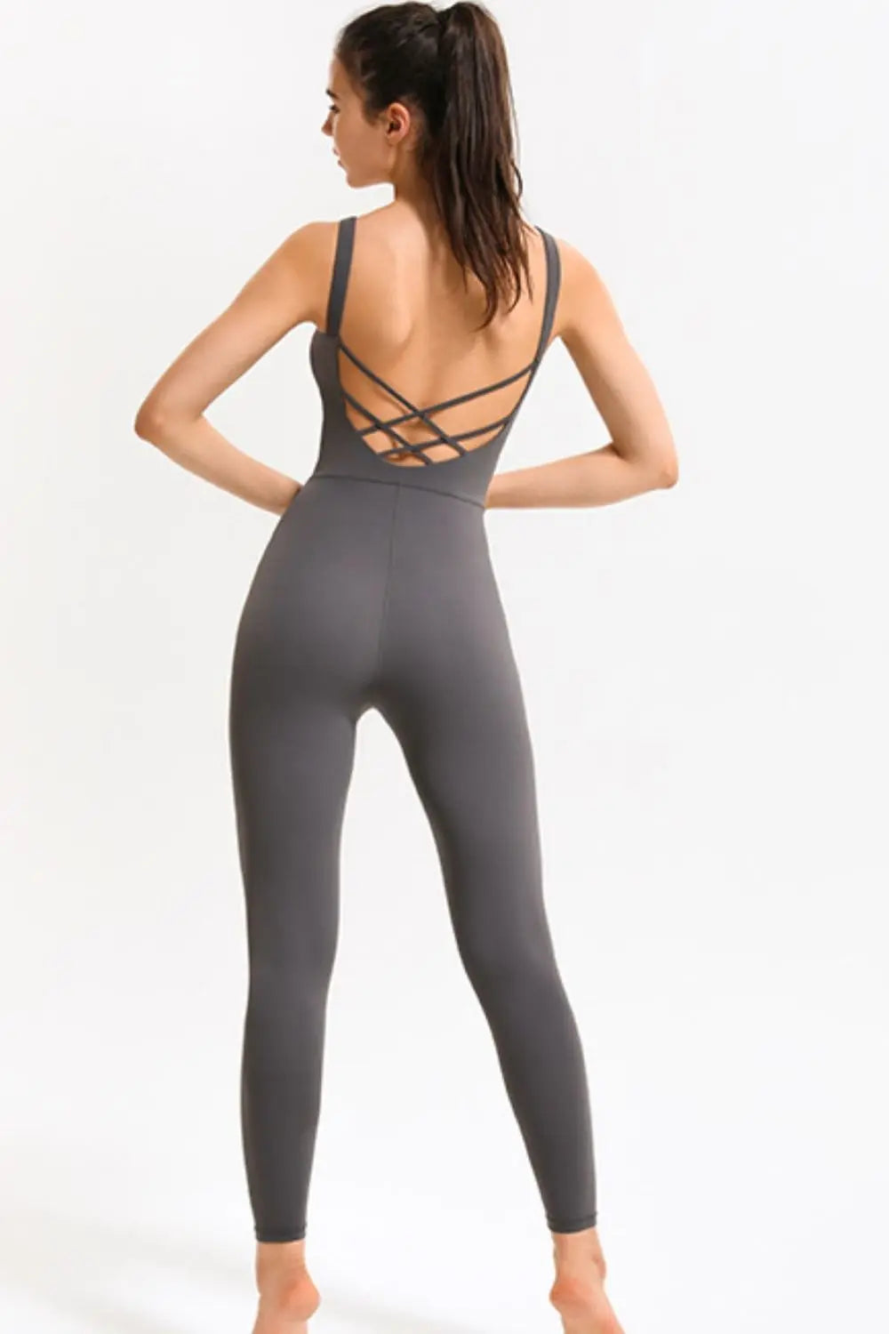 Sleeveless Active Jumpsuit Trendsi
