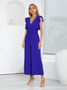 Ruffled Surplice Cap Sleeve Jumpsuit Trendsi